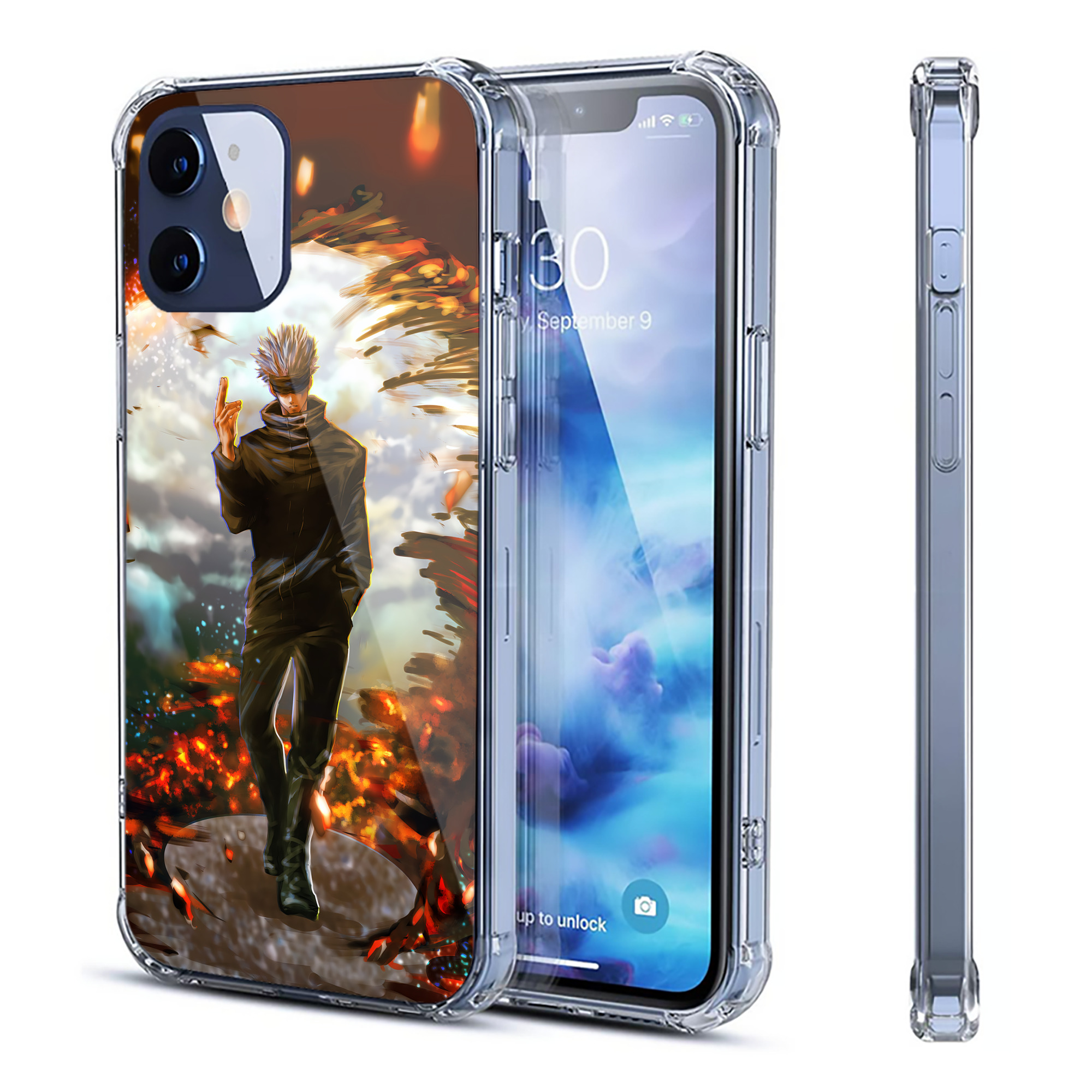 （画像用） 呪術廻戦 Jujutsu Kaisen 【iPhone 12シリーズ対応】透明スマホケース（クリアソフトケース）